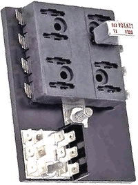 ATO/ATC FUSE BLOCK 8 FUSE CIRCUIT, With Grounding Terminals, ATC & ATO Bladed Fuses.