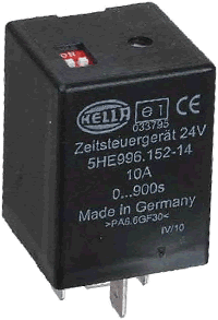 996152141 24 Volt Hella 10 Amp SPDT Time Delay Relay Adjustable from 0-900 Seconds